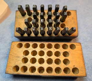 Letras de acero vintage Miller's Falls 1/8" No. 1500 25 de 28 piezas - Imagen 1 de 14