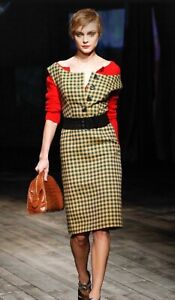 Prada (2013 Collection) Gingham Mini Dress, Size 44, AUS 10-12