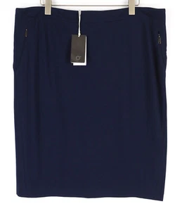 Elena Miro Damen Rock 47 Marineblau Einstecktaschen Reißverschluss Eng Freizeit - Bild 1 von 11