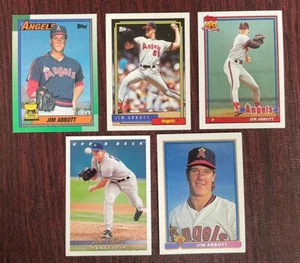1990-93 Lot of 5 Jim Abbott Baseball Cards Included All Star Rookie Card - Bild 1 von 6