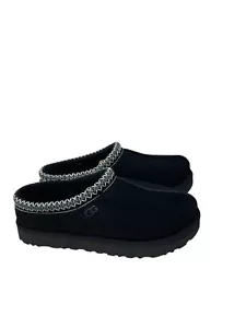 Ugg Tasman Loafers Women's Size 10 Black Suede Sheep Wool Slippers Shoes - Picture 1 of 11