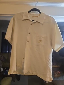 Sz L Havana Shirt Co Mens Button Up Short Sleeve Tan Cuban Shirt Mens - Picture 1 of 8