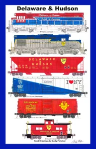 Delaware & Hudson treno bicentenario 12"x18" poster opaco firmato Andy Fletcher - Foto 1 di 1