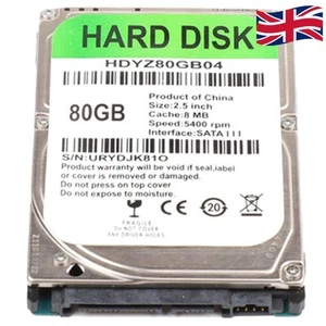 80GB Internal HDD 2.5 inch SATA III 5400 RPM Hard Drive for Laptop Computer - Picture 1 of 5