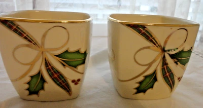 JUEGO DE 2 CANDELABROS DE PORCELANA NOUVEAU LENOX DIMENTION HOLIDAY Foto 1 de 4