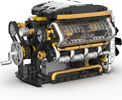 V8 Engine Building Set, 1065 PCS V8 Engine Model Kit That Runs with Manual & Ele - Image 1 of 4