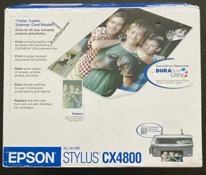 Epson Stylus CX4800 All-in-One Color Inkjet Printer Print Copy Scan Card Reader - Picture 1 of 9
