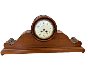Vintage Black Starr & Frost New York NY Carved Wood Mantel Clock *Not Working - Picture 1 of 14
