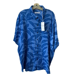 Nuevo $118 Tommy Bahama Hombres XLarge Playa Azul Palma Campamento Camisa Algodón Gasa DC - Imagen 1 de 8