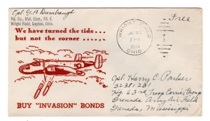 WWII Patriotic 1944 Wright Field OH FREE- Buy Invasion Bonds - Picture 1 of 2