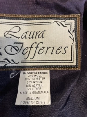 Laura Jeffries Vintage Velvet Like Quilted Patchwork Hooded Zipper Jacket Size M - Image 1 of 4