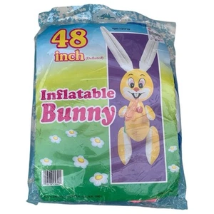 Vinyl 48" aufblasbar aufblasbar Ostern Urlaub Hase Kaninchen blau Vintage Spielzeug 80er 90er - Bild 1 von 8