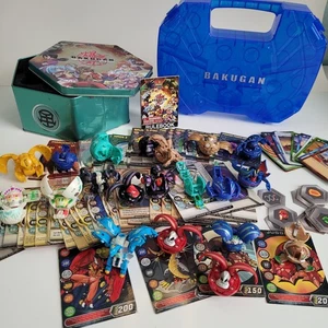 Bakugan Metal Hexagon Storage Tin 23 Bakugans Cards Case Great! See Description! - Picture 1 of 24