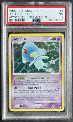 Pokemon PSA 7 Mysterious Treasures Holo Azelf 4/123 Swirl - Image 1 of 2