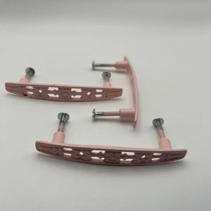 Antique Set of 3 Handles ~ Pierced Design ~ 3" Bore (with screws) Made in Japan - Picture 1 of 9