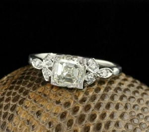 Anillo de compromiso de zafiro creado en laboratorio de 2,30 quilates de... - Imagen 1 de 6