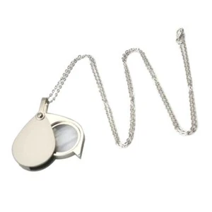 Utility Monocle Lens Necklace With 10X Magnifier Coin Magnifying Glass Pendant - Picture 1 of 7