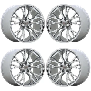 19x10" 20x12" Corvette Z06 C7 Bright Chrome wheels OEM set 5734 5740 EXCHANGE - Picture 1 of 8