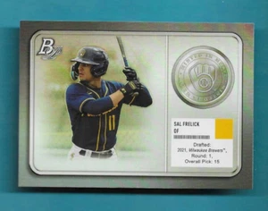 Bowman Platinum Sal Frelick 2022 acuñado en mérito #MM-17 Brewers Prospect (RC) - Imagen 1 de 2