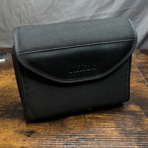 NIKON Binocular Accessory Bag Padded Nylon Leather Carry Case Black 6x8x2.5 - Picture 1 of 11