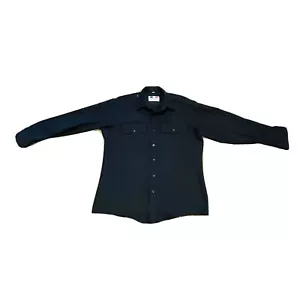 Men's ~FLYING CROSS Long Sleeve Black Police Shirt~ Size Large 16.5/35 Pre Owned - Picture 1 of 11