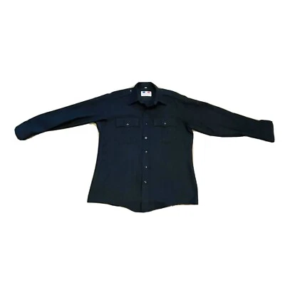 Men's ~FLYING CROSS Long Sleeve Black Police Shirt~ Size Large 16.5/35 Pre Owned - Image 1 of 4