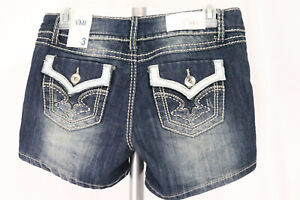 YMI Junior's Women's Size 3 (Waist 29") Blue Thick Stitch Denim Jean Shorts NWT