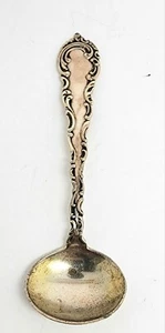 RARA CUCHARA ANTIGUA ALVINE SCROLL MOSTAZA ESTERLINA 3 23/32" b6 - Imagen 1 de 5