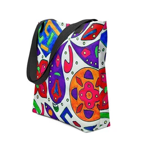 Abstract 3 Graphic Tote - Stylish Lightweight Multi-Purpose Shoulder Bag 15”x15” - Picture 1 of 7