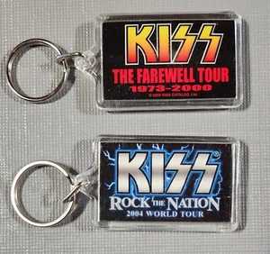 KISS 2 Lucite Concert Keychains: Rock The Nation 2004, Farewell Tour 2000 - Picture 1 of 4
