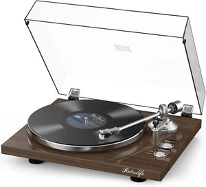 Retrolife Turntable Record Player High-Tech Belt-Driven HQ-KZ006 Bluetooth - Picture 1 of 9