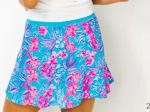 NEU LILLY PULITZER LUXLETIC FARA SKORT ORCHIDENOASE Cumulus blau groß - Bild 1 von 2