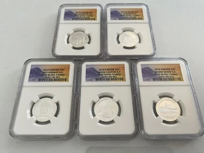 2010-S SILVER NATIONAL PARK QUARTER SET NGC PF70 ULTRA CAMEO - Image 1 of 4