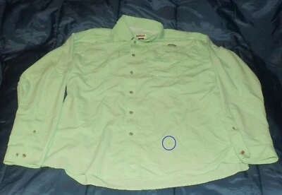 Magellan Sportswear Bright Lime Green Vented Fishing Shirt Long Sleeve 2XL - Image 1 of 4