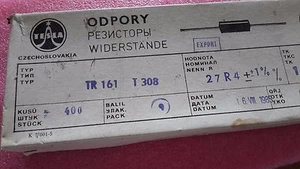 20 piezas Resistencias de precisión TESLA 27R4 1% 0,4W Película de metal tipo TR161 - Imagen 1 de 2