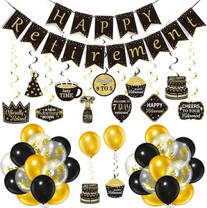 44PCS Retirement Party Decorations Happy Retirement Party Supplies Hanging Sw... - Picture 1 of 7