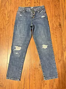 Sugar & Jade Sz 12 Girls Broadway Wash Button Fly Jeans Youth Distressed U10q - Picture 1 of 23