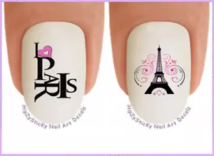 Nail Art 525 COUNTRIES I Love Paris Eiffel Tower WaterSlide Nail Decal Transfers - Picture 1 of 3