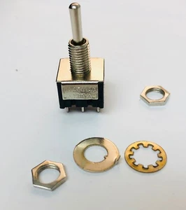 TPDT Mini On-Off-On Toggle Switch 125V 250V Volt 6A 3A Amp + HARDWARE - Picture 1 of 3