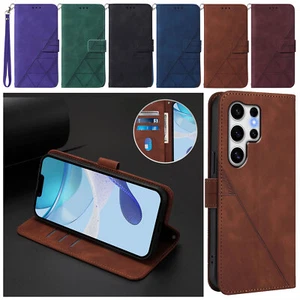 Stand Book Wallet Leather Phone Case For Samsung Galaxy S25 S24 FE S23 S22 Cover - Picture 1 of 95