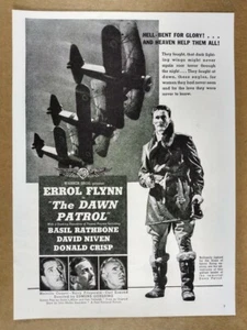 1939 The Dawn Patrol Errol Flynn promoción de película anuncio impreso vintage - Imagen 1 de 1