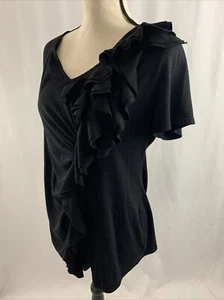Oh Baby by Motherhood Umstandsbluse Oberteil Shirt Gr. Large L schwarz Rüschen - Bild 1 von 7