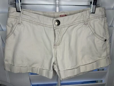 Mossimo Low Rise Denim Jean Shorts Cream/Off-white Women's Size 5 100% Cotton - Image 1 of 4