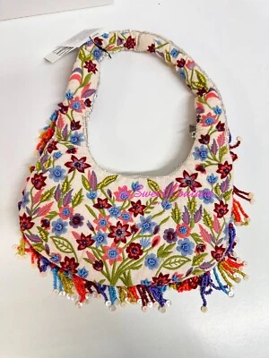 BOLSO OVALADO ZARA MUJER NUEVO CON ETIQUETAS SS25 CON BORDADO FLORAL MULTICOLOR 6206/610/203 Foto 1 de 3