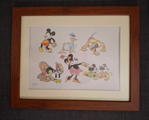 Gerahmtes Fan Art Model Blatt | Mickey, Minnie, Donald, Goofy, Pluto | Letter Size - Bild 1 von 1
