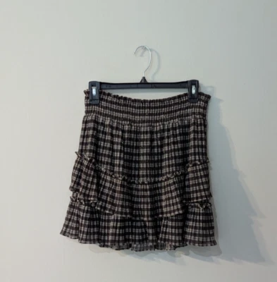 Minifalda para mujer LINI a cuadros con volantes en capas. Talla XS Foto 1 de 4