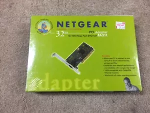NETGEAR 32 BIT PCI ADAPTER 10/100 MBPS ETHERNET NEW- SEALED NEW -P13 - Picture 1 of 3