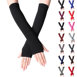 Frauen Handgelenk Arm Strick Fäustlinge Handschuhe Damen Fingerlos Wärmer Hand Winter Lang - Bild 1 von 27
