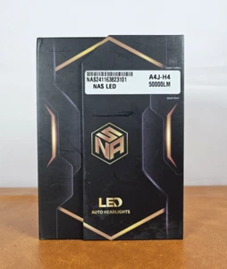 NAS LED HEADLIGHT KIT H4 SUPER WHIT 50000LM 6000K HIGH LOW BEAM 1 PAIR - Picture 1 of 8