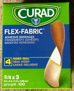 Curad Flex Fabric Adhesive Bandage Size 3/4" x 3" 100/Bx, 12 Bxs, 1200 in Carton - Picture 1 of 5